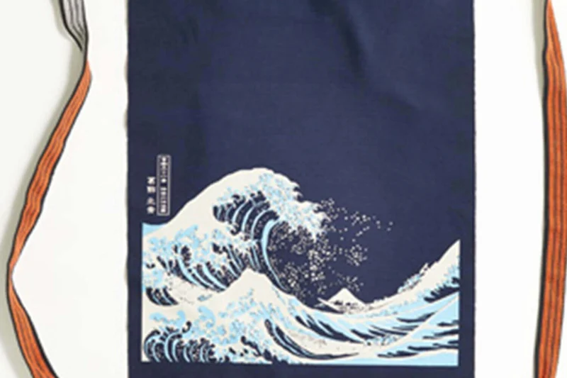 Tablier de cuisine japonais Anything Maekake Hokusai Vague