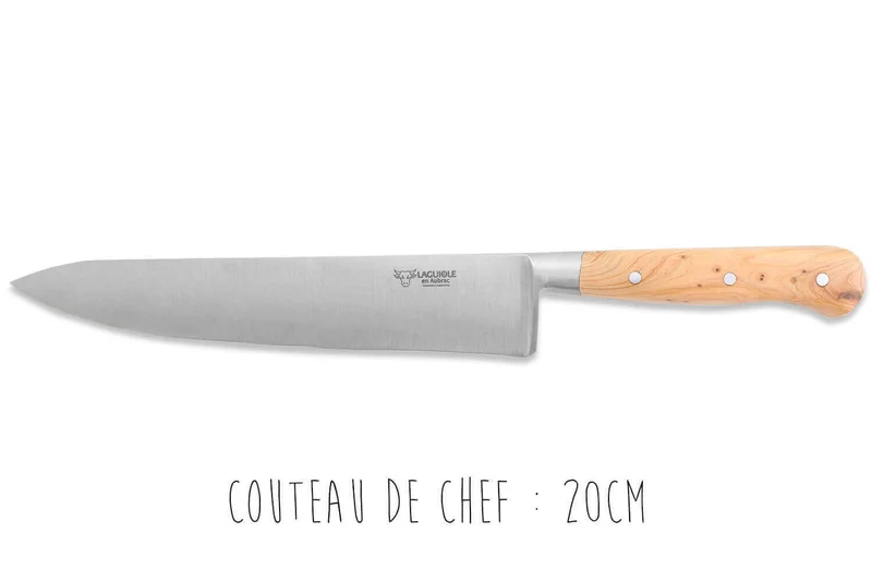 Coffret de 3 couteaux en genévrier Laguiole en Aubrac : Office + Universel + Chef