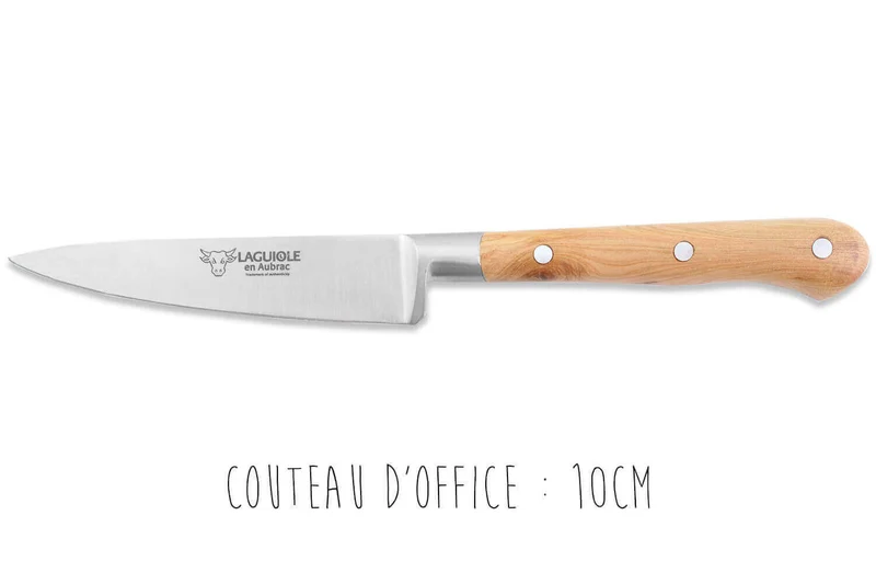 Coffret de 3 couteaux en genévrier Laguiole en Aubrac : Office + Universel + Chef