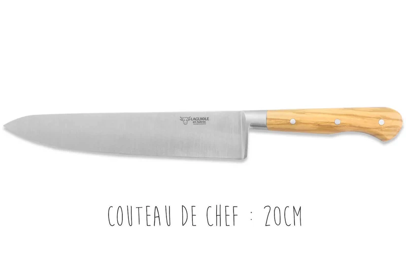 Coffret 3 couteaux en olivier Laguiole en Aubrac : Office + Universel + Chef