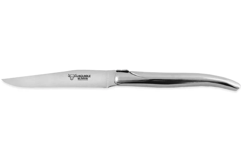 Coffret de 6 couteaux de table Laguiole en Aubrac tout inox manches brillants