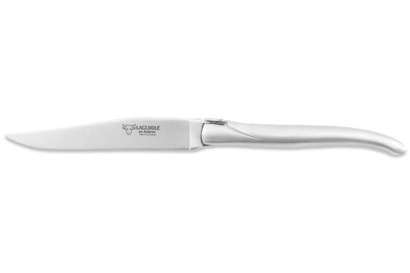 Coffret de 6 couteaux de table Laguiole en Aubrac tout inox manches mats