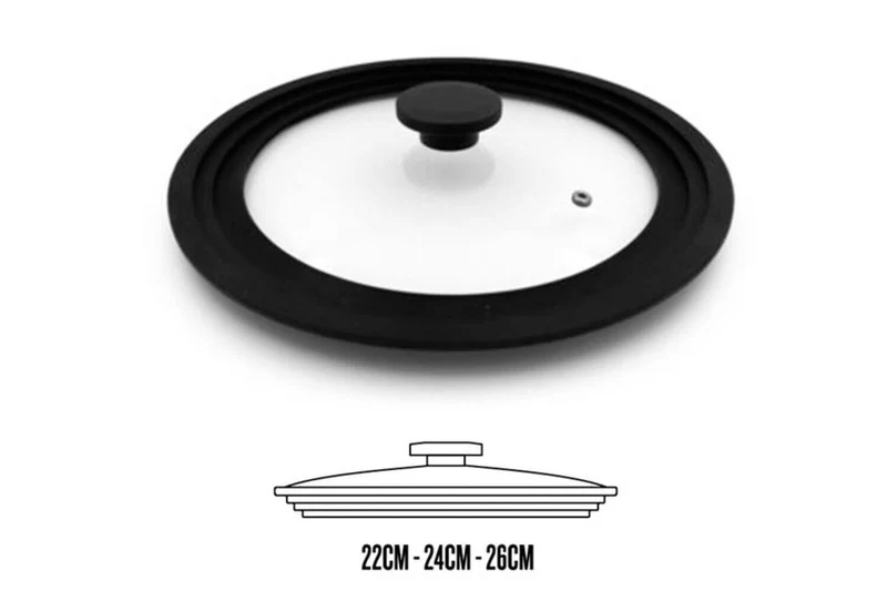Couvercle universel Beka en verre avec bord silicone