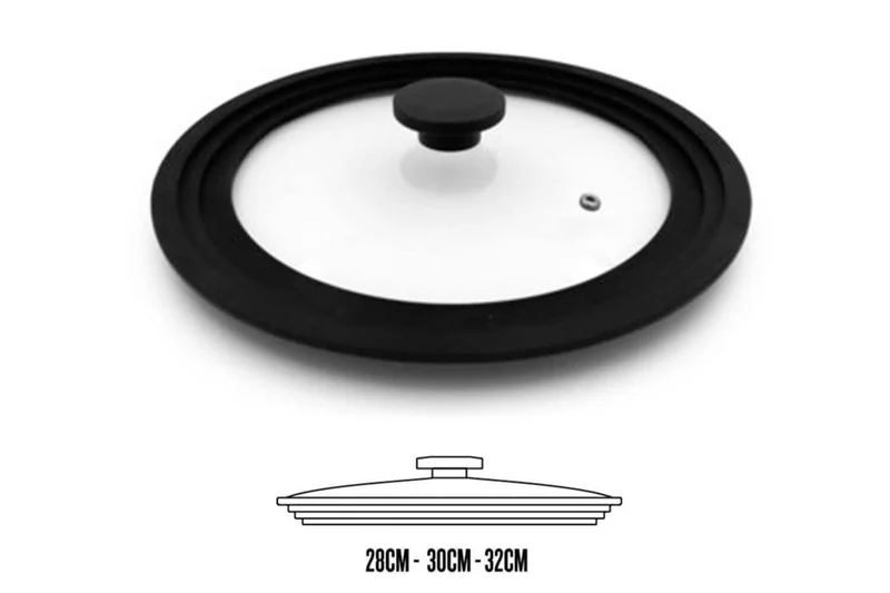 Couvercle universel Beka en verre avec bord silicone