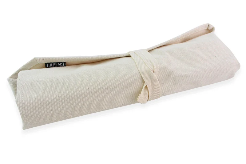 Mallette traditionnelle Wusaki en toile de coton beige pour 5 couteaux