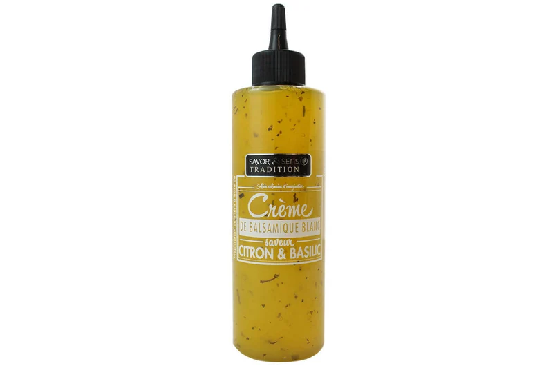 Crème balsamique blanc Savor&Sens saveur citron et basilic 20cl