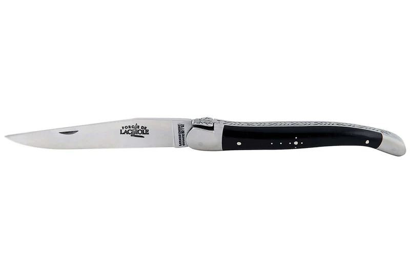 Couteau pliant Forge de Laguiole manche en corne foncée 12cm