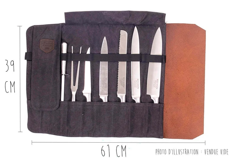 Trousse à couteaux vide Alaskan Maker Chef - 61x38,5cm avec 9 emplacements