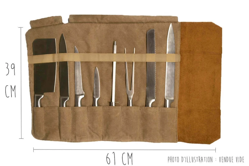 Trousse à couteaux vide Alaskan Maker Chef - 61x38,5cm avec 9 emplacements