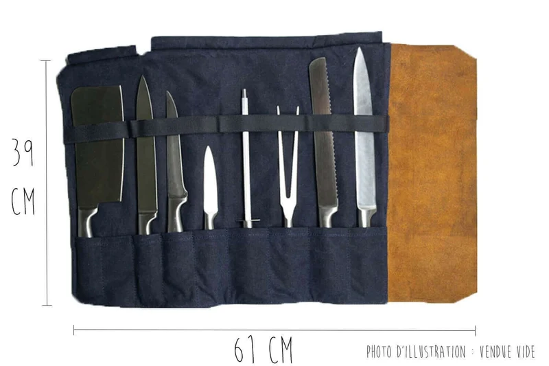 Trousse à couteaux vide Alaskan Maker Chef - 61x38,5cm avec 9 emplacements