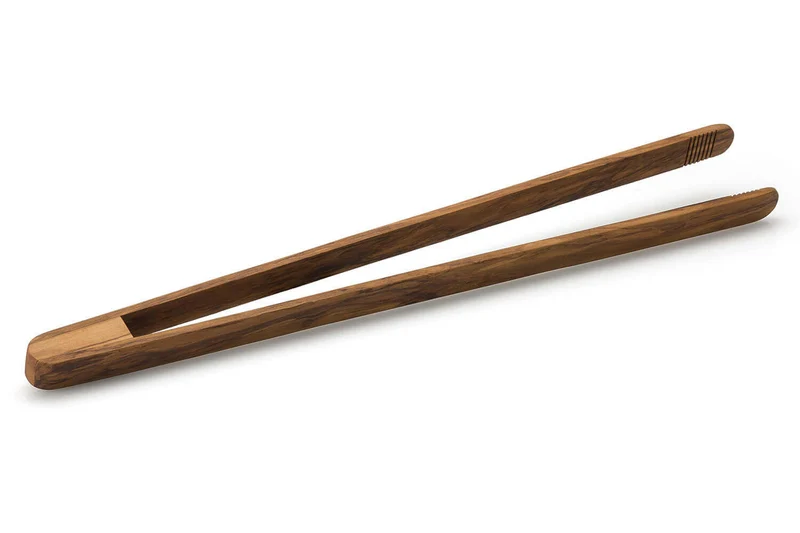 Pince à toasts et cornichons Continenta en bois d'olivier 40cm