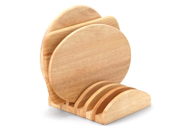 Support universel Continenta en bois d'hévéa pour 6 planches à découper