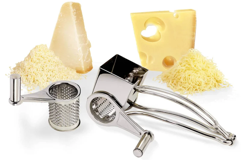 Moulin râpe à fromage 2 tambours La Bonne Graine en acier inox