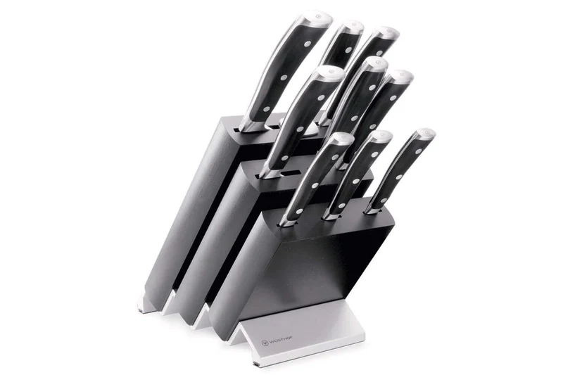 Bloc Wüsthof Classic Ikon noir - 9 couteaux forgés
