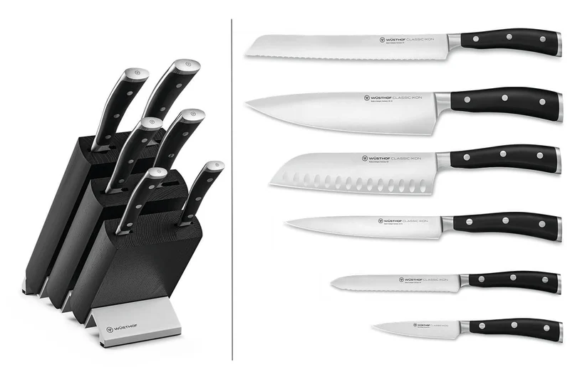 Bloc Wüsthof Classic Ikon noir - 6 couteaux forgés
