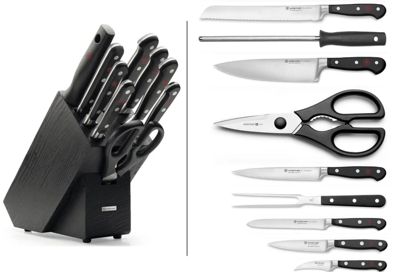 Bloc de 9 couteaux Wusthof Classic forgés coloris anthracite