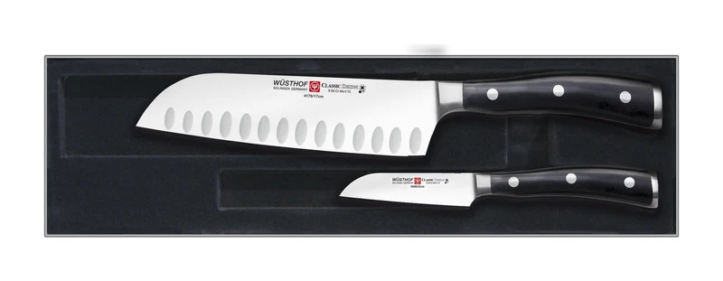 Coffret 2 couteaux Wusthof Classic Ikon - Santoku + légumes
