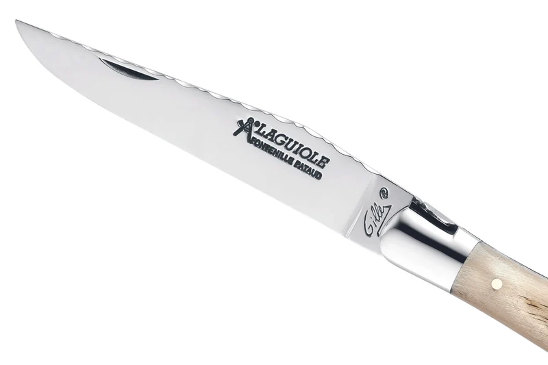 Couteau pliant Laguiole GILLES 8632 manche corne de bélier 12cm avec tire bouchon