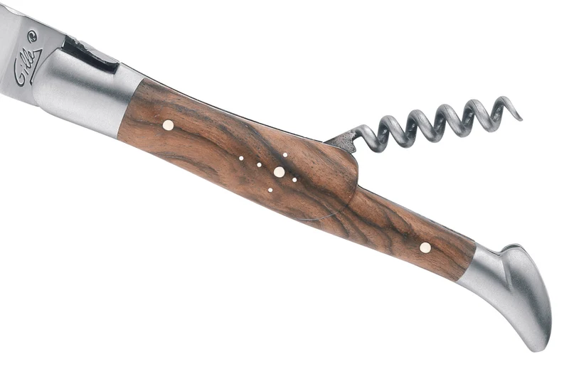Couteau pliant Laguiole GILLES 8672 manche noyer 12cm avec tire-bouchon