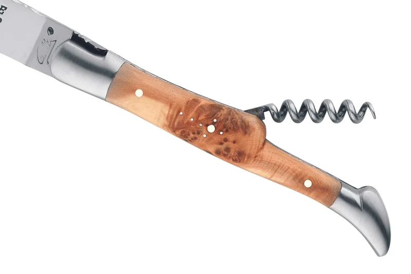 Couteau pliant Laguiole GILLES 8612 manche genévrier 12cm avec tire-bouchon