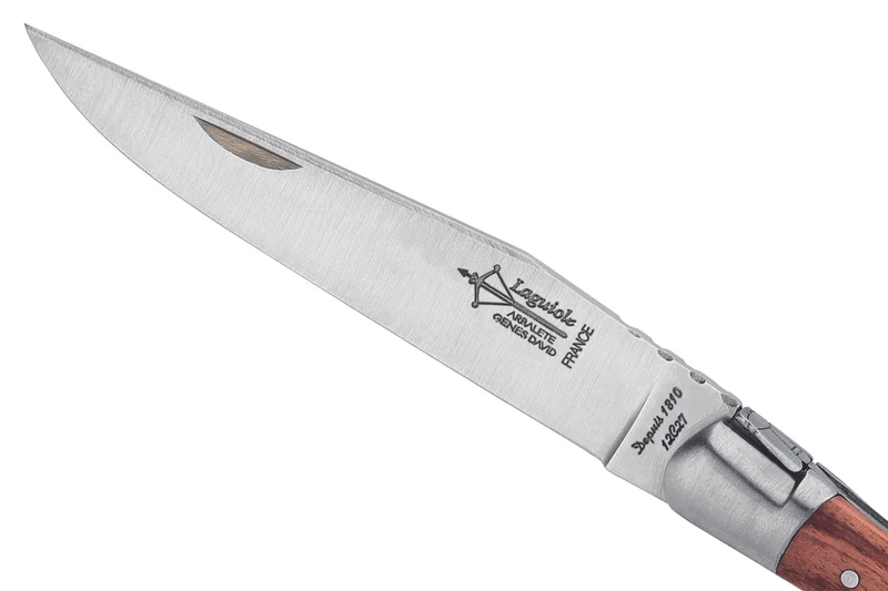Couteau pliant Laguiole Arbalète G.DAVID 4272 manche en bois de rose 12cm + mitres en inox + tire-bouchon