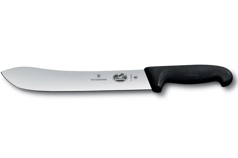 Couteau de boucher Victorinox 5.7403.25 lame pointe large 25cm manche fibrox noir