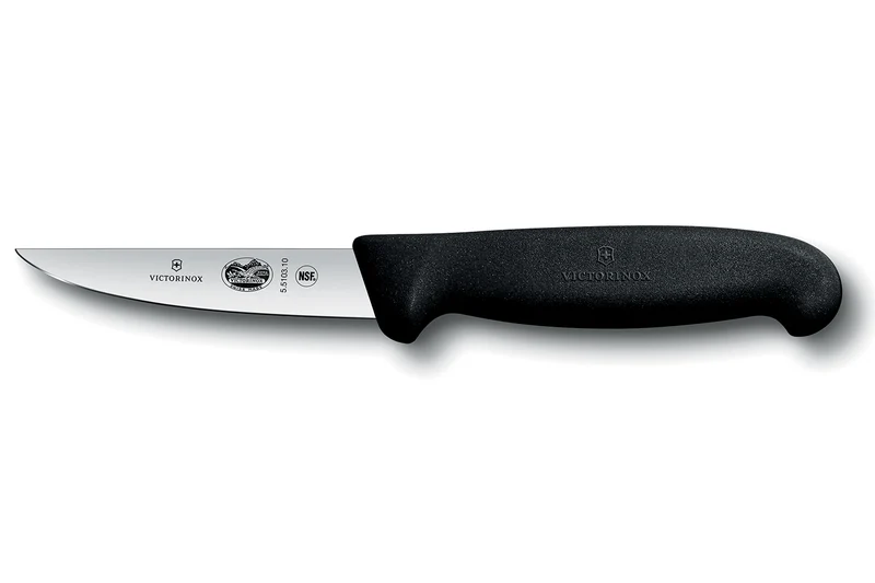 Couteau à saigner lapin/volaille Victorinox 5.5103.10 lame 10cm manche fibrox noir