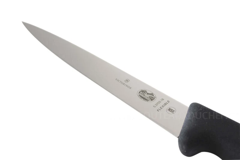 Couteau à dénerver/filet de sole Victorinox 5.3703.18 lame 18cm manche fibrox noir