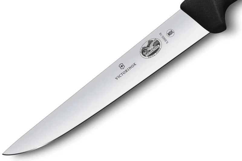 Couteau à saigner/découper Victorinox 5.5503.18 lame 18cm manche fibrox noir