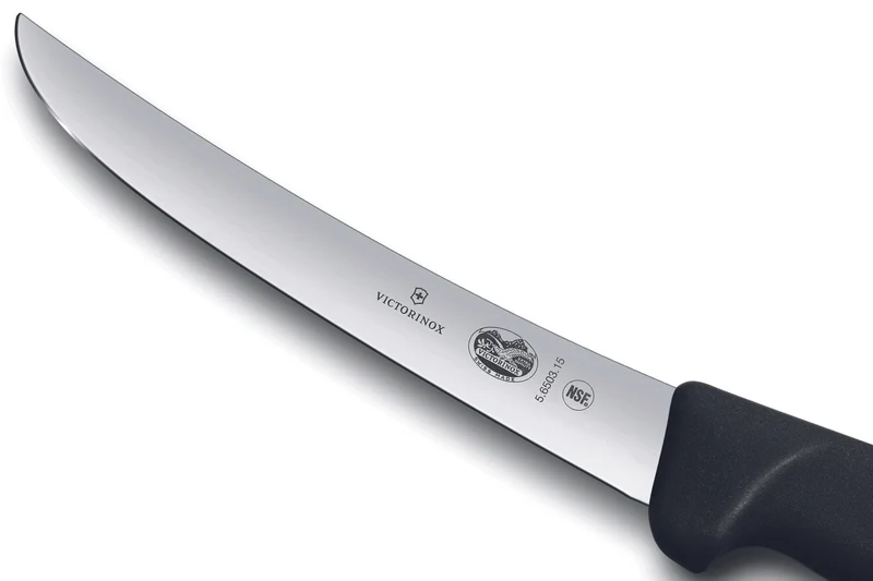 Couteau à désosser Victorinox 5.6503.15 lame renversée 15cm manche fibrox noir