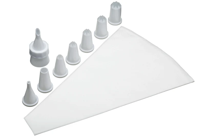 Set pâtissier Kitchencraft avec 8 douilles en polymère + poche en coton