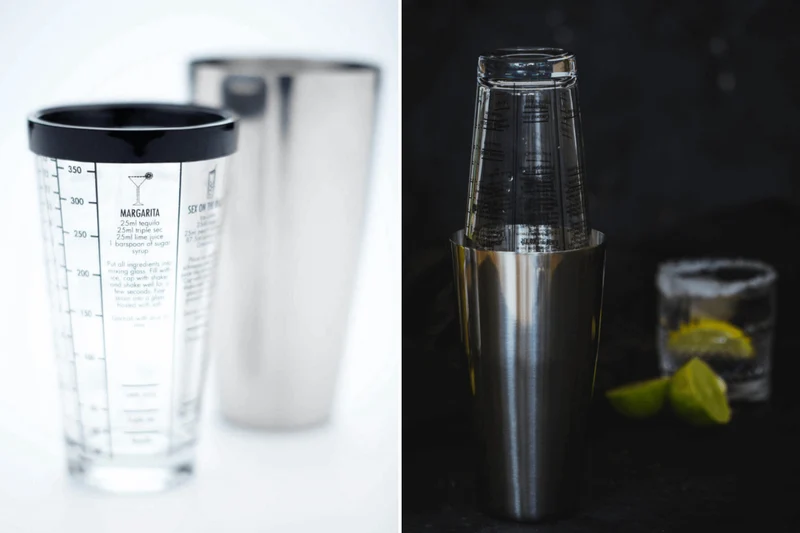 Shaker Boston à cocktail BarCraft en acier inox et verre gradué 400ml