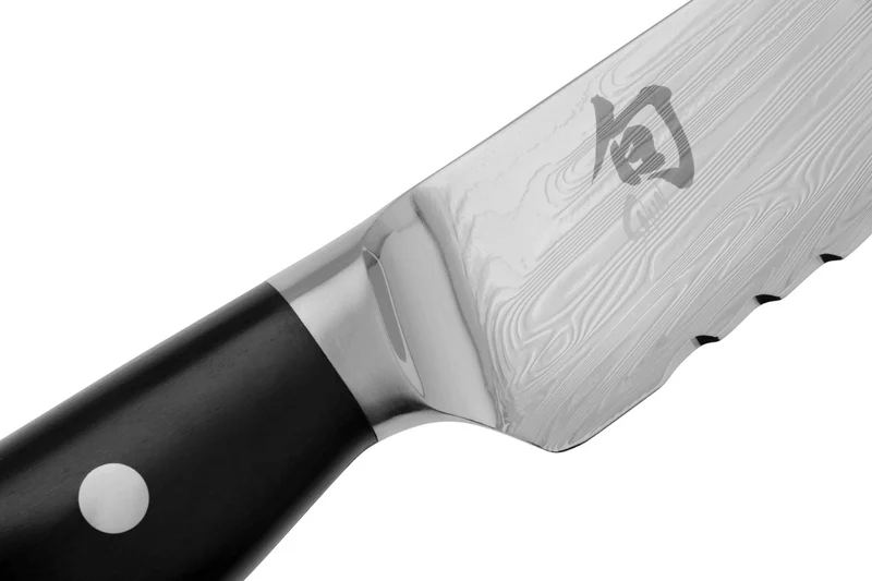 Couteau à pain japonais KAI Shun Nagare Black lame dentée damas 72 couches Dual Core 23cm manche bombé