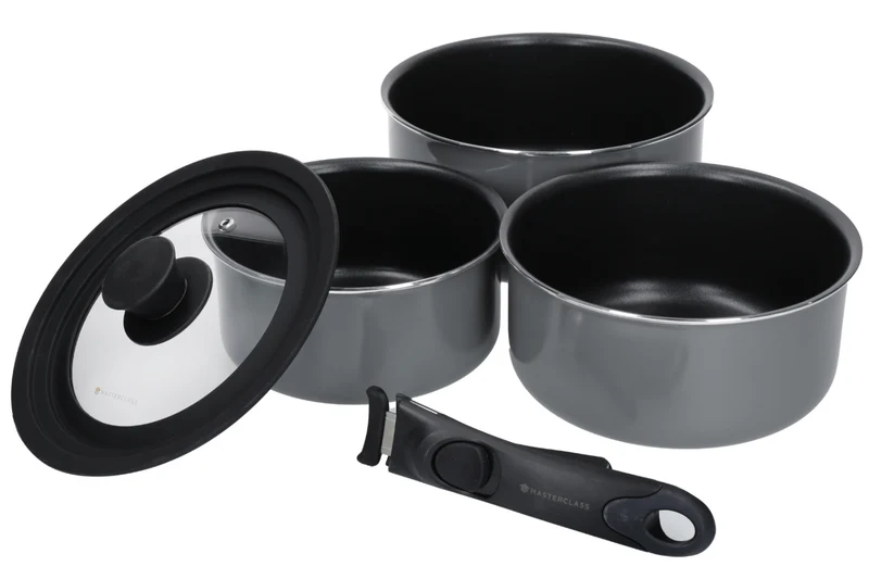 Set de 3 casseroles antiadhésives MasterClass Smart Space compatible tous feux