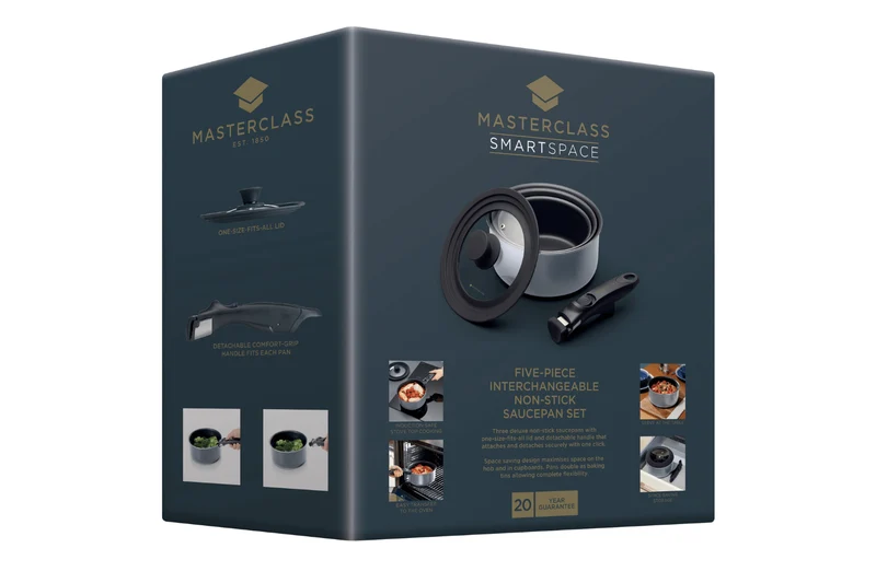 Set de 3 casseroles antiadhésives MasterClass Smart Space compatible tous feux