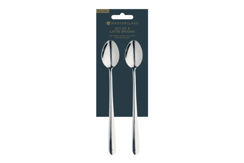 Set de 4 cuillères à café MasterClass en acier inox finition polie miroir 19,5cm
