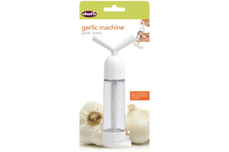 Presse-ail Chef'n Garlicmachine en polymère blanc
