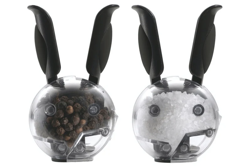 Set de moulins à poivre et à sel magnétiques Chef'n Mini Magnetic en polymère noir