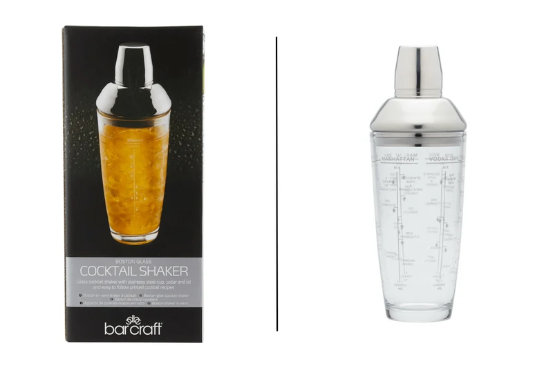 Shaker Boston à cocktail BarCraft en verre avec graduations 700ml