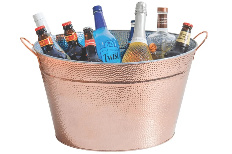 Seau à champagne et refroidisseur de vin Barcraft en acier galvanisé finition cuivrée