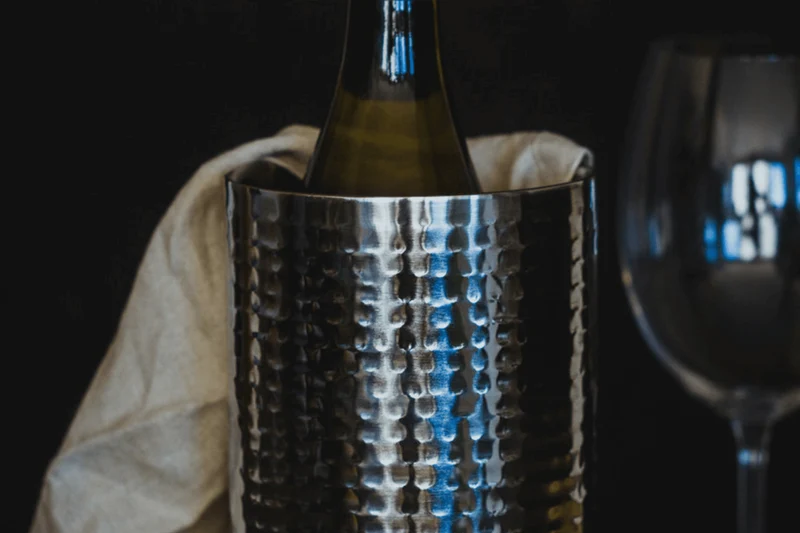 Refroidisseur de vin Barcraft en acier inoxydable martelé à double paroi
