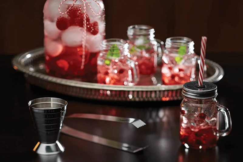 Jigger à cocktail Barcraft en acier inoxydable avec 6 marquages de mesure