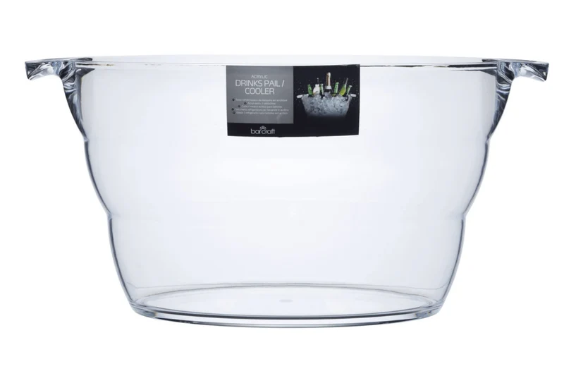 Seau à boissons et refroidisseur de bouteilles ovale Barcraft en acrylique transparent
