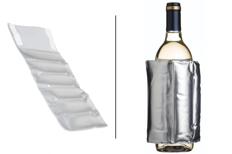 Rafraîchisseur à vin BarCraft en PVC coloris argent avec fermeture velcro ajustable