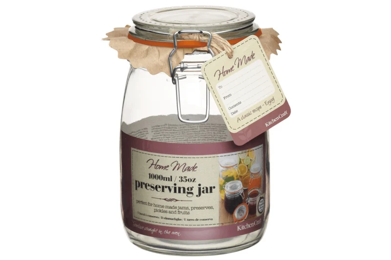 Pot de conservation KitchenCraft Home Made en verre 1L avec joint hermétique