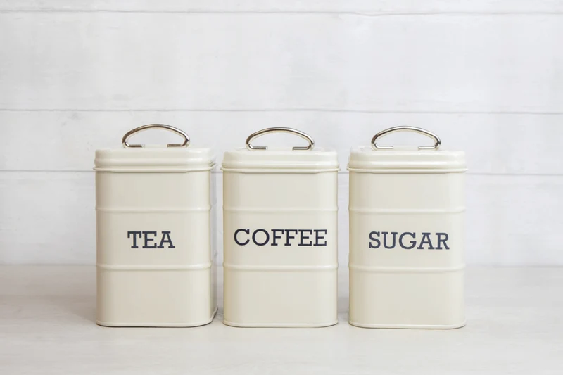 Set de 3 boîtes à thé / café / sucre KitchenCraft Living Nostalgia en acier crème
