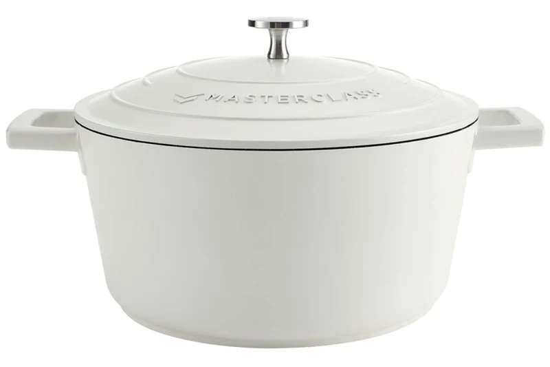 Cocotte MasterClass compatible induction en fonte d'aluminium blanc crème 4L
