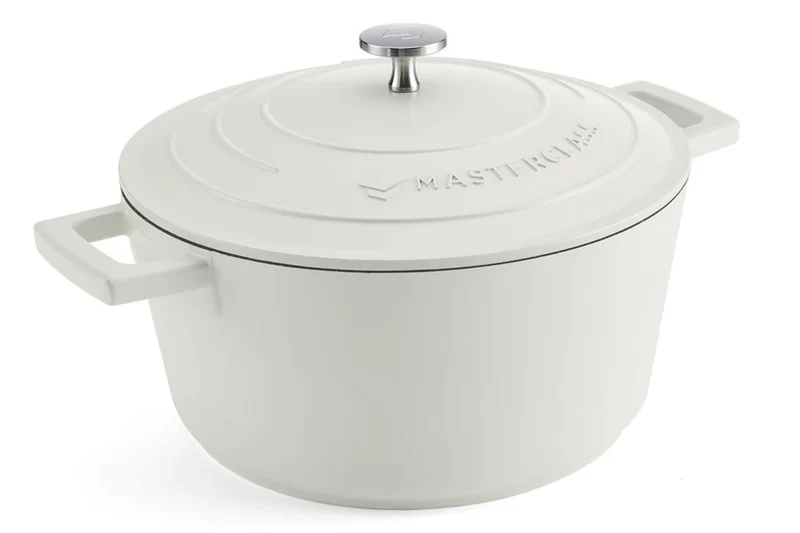 Cocotte MasterClass compatible induction en fonte d'aluminium blanc crème 4L