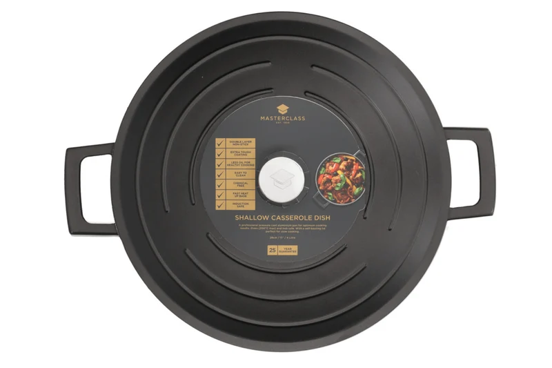 Sauteuse ronde MasterClass compatible induction en fonte d'aluminium noir 4L