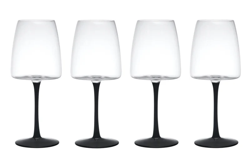 Set de 4 verres à vin rouge Mikasa Palermo en cristal transparent et noir 450ml
